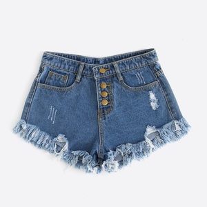 high wasted denim shorts